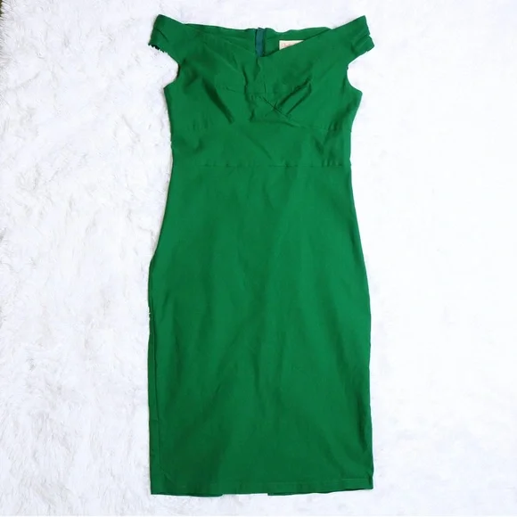 Belle Poque Dresses | Belle Poque Kelly Green Elastic Midi Cocktail Dress (St. Patricks Day) | Color: Green | Size: L | Krayburn00's Closet